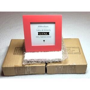 Hallmark Attention Framed Art 6 Pc Lot Pink Frame Wine Drinking Saying Quote